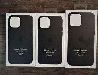 Brand New iPhone 12 / 12 Pro Silicone Cases – Black