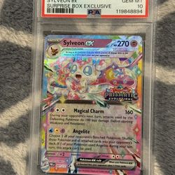 Prismatic Evolutions Sylveon Ex 041 Pokemon Surprise Box Stamped Gem PSA 10