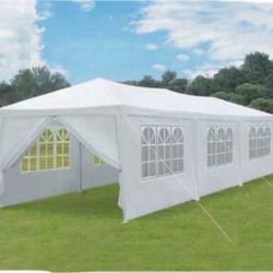 New10'x30' Wedding Party Tent Outdoor Canopy Tent with 8 Side Walls White
