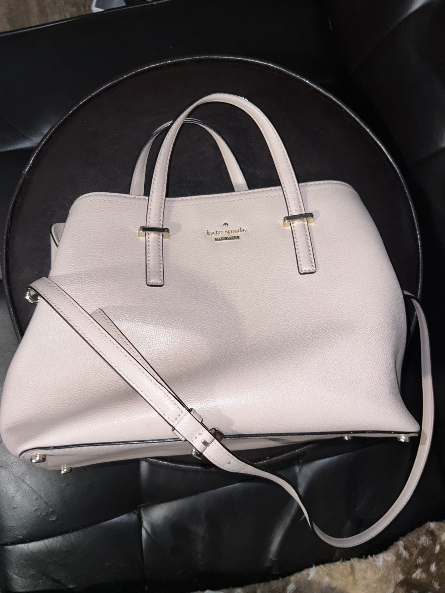 Kate Spade leather gold accent medium size satchel purse