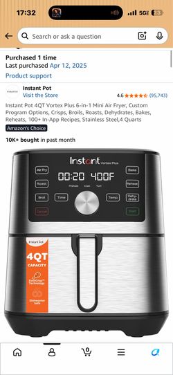 Instant Pot Air Fryer and Pressure cooker
