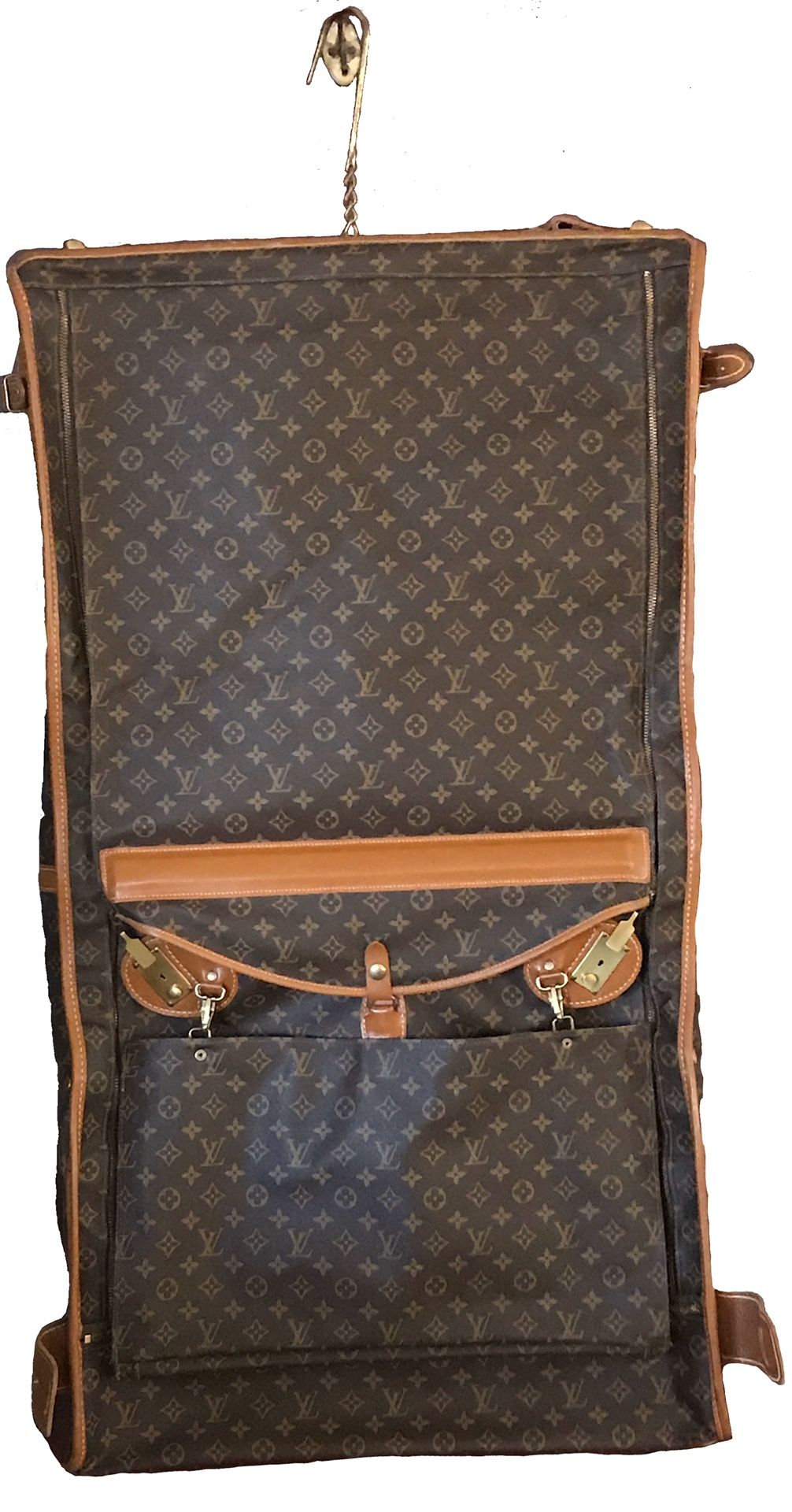 Louis Vuitton Large Vintage Garment Bag W/ Keys, 2 Extra Small Bags, & 5 Hangers