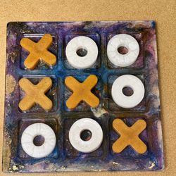 Tic Tac Toe Game Resin Large 7.5” Handcrafted New