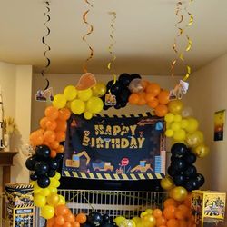 7 feet Birthday arc kids construction theme