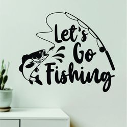 Wall Decal Home Decor Vinyl Art Bedroom Sticker Fish Fishing Ocean Beach Men Man Cave