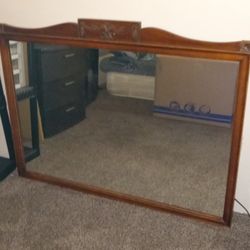 Wood Antique Mirror