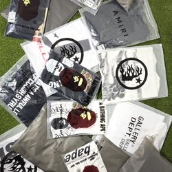 essentials, bape, hellstar, amiri