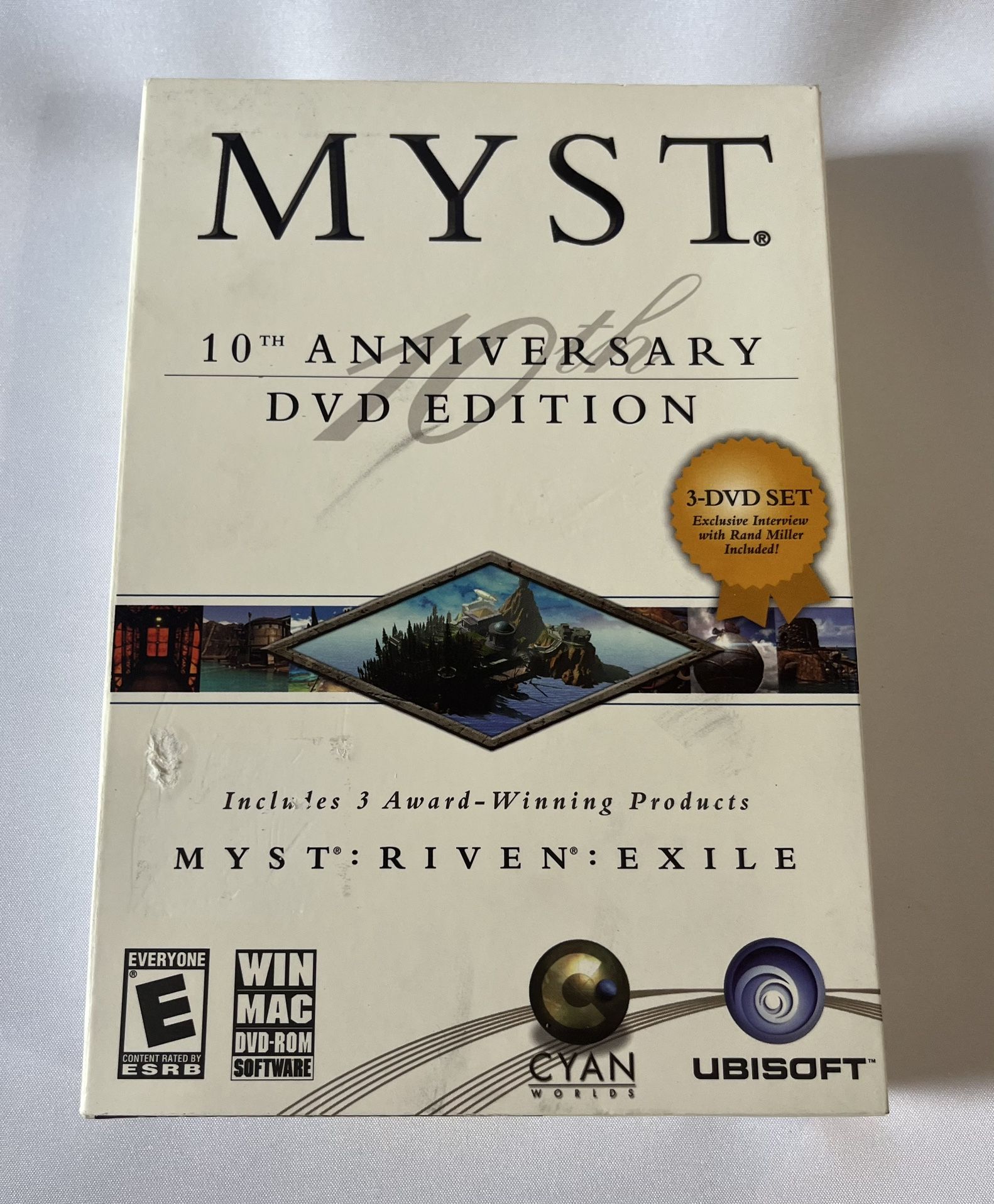 MYST 10th Anniversary DVD Edition 3-Disc Set RIVEN EXILE Ubisoft Cyan Worlds