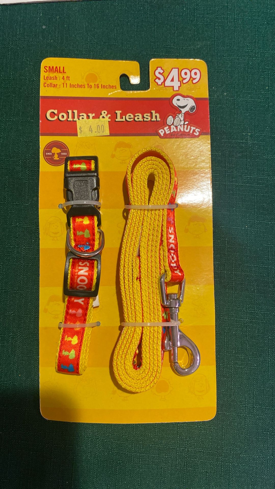 Snoopy Collar And Leash Brand New