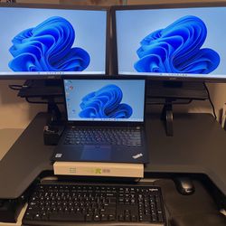 Laptop And 2 Screens 