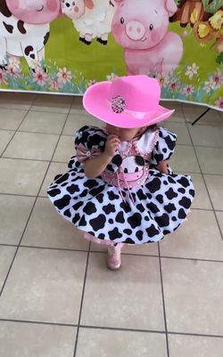Vestido de vaquita vaquera/ baby cow dress
