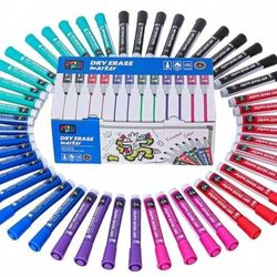 Artspal Dry Erase Markers, 48 Count 6 Vibrant Colors, Chisel Tip, Low Odor, Easy Erase Whiteboard Markers For Classroom