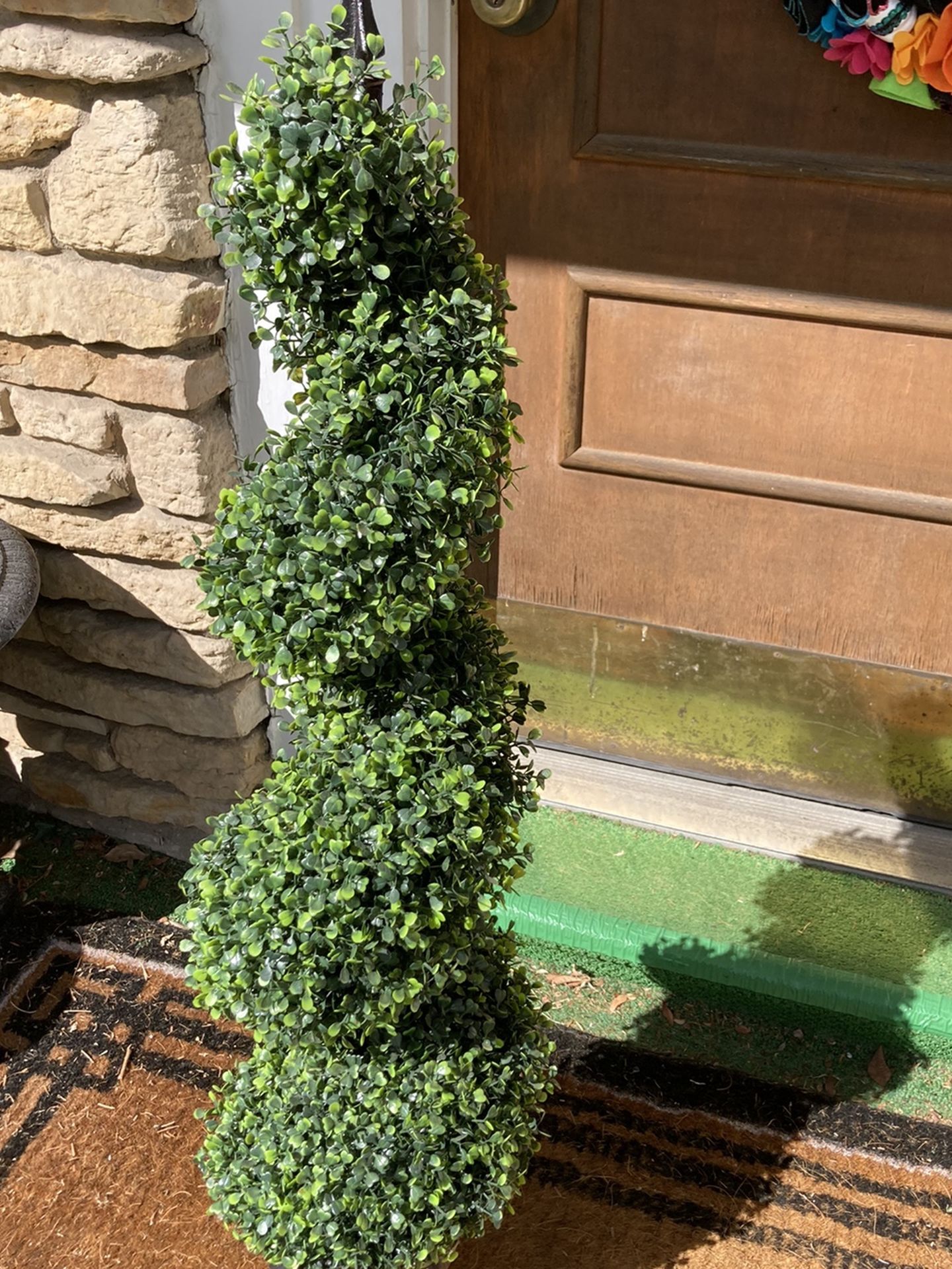 Four foot faux spiral topiary
