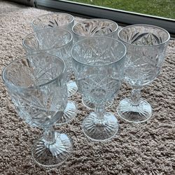 Vintage Wine Libbey Goblet Chalice Water Glass Starburst Lobstar