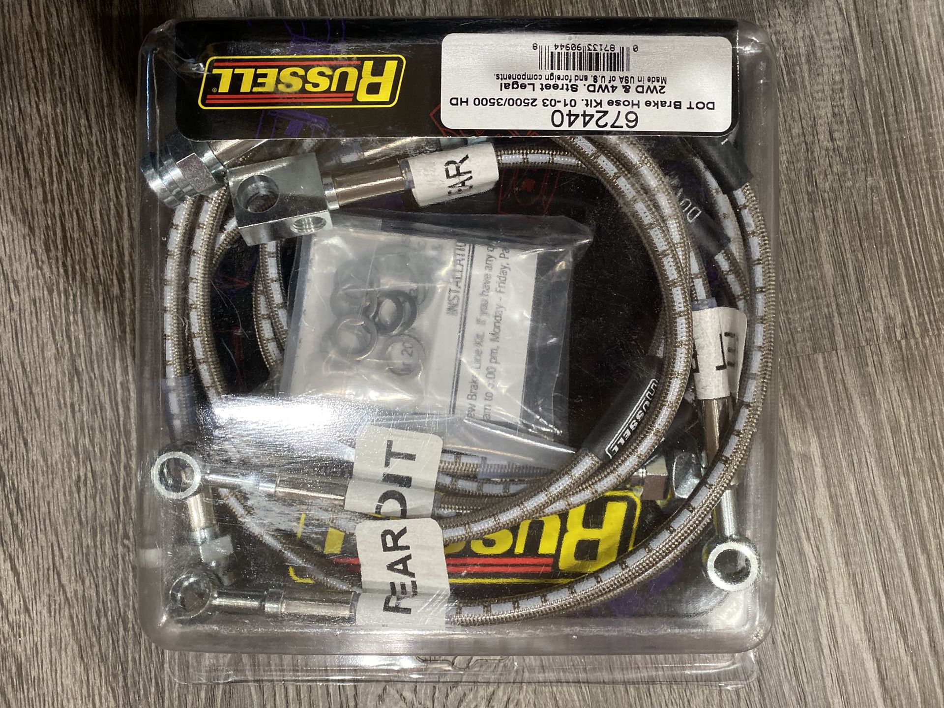 Russell Steel Braided Brake Hose Set