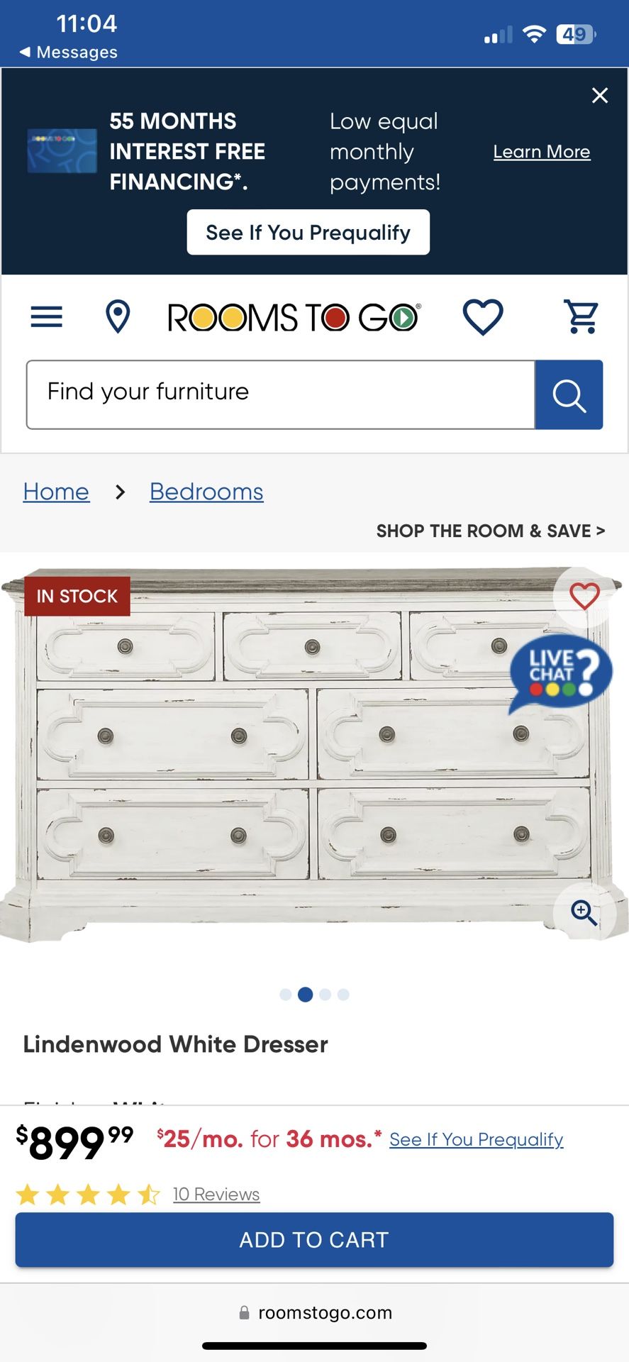 Lindenwood white dresser deals