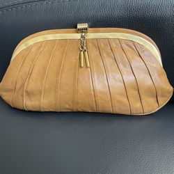 Brown Leather Clutch