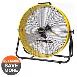 Edendirect - 24 in. 3 Speeds Portable High Velocity Drum Fan in Yellow with Powerful 1/3 HP Motor, Turbo Blade, Low Noise brand new in box $90 H118