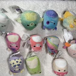 Squishmallows Squishville miniature plush toys.