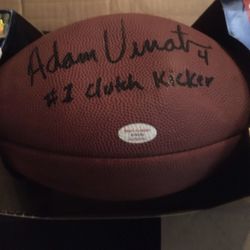 ADAM VINATARI AUTOGRAPHED FOOTBALL WITH INSCRIPTION 