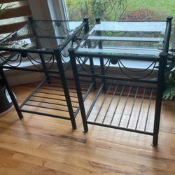 Glass End Tables or Nightstands 