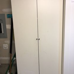 White Enclosed Shelves/Cabinet