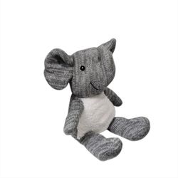 Spark Create Imagine Elephant Rattle Knit Plush 14” Gray White Stuffed Animal