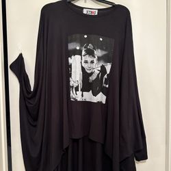 Versatile High Low Black Shirt, One Size 