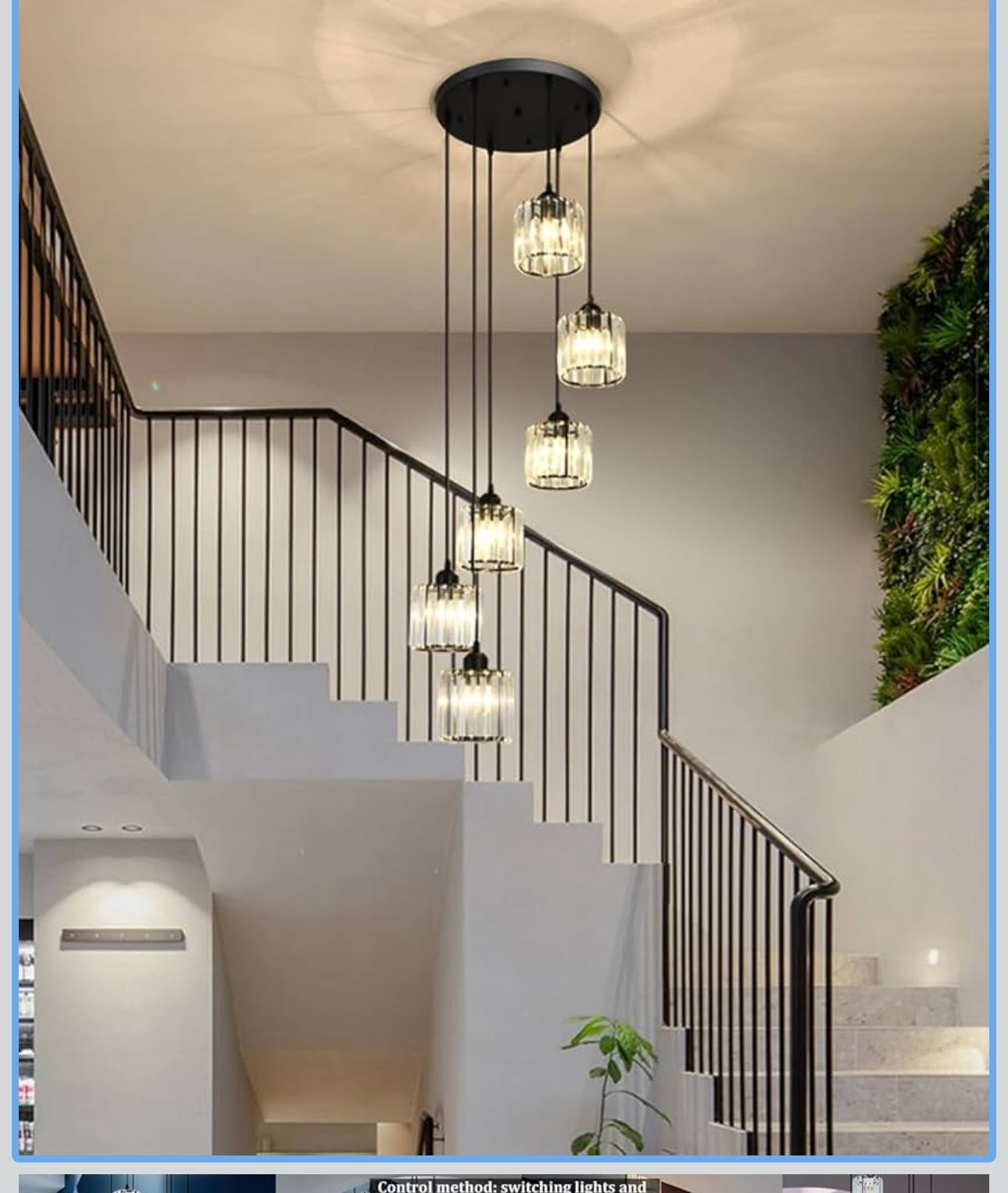 Long chandeliers for high ceilings, modern glass pendant lamp, raindrop lamp, hanging lighting fixtures for spiral staircase, lobby, entrance, living