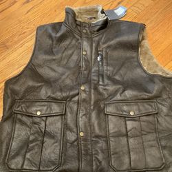 Johnston & Murphy Vintage  Faux Fur  Vest Brown- New w/ Tags 2XLarge