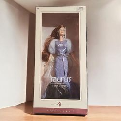 2004 Barbie Zodiac TAURUS Collector Pink Label Auburn Hair Purple Gown C6241!!!