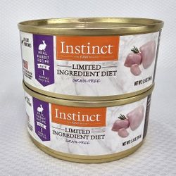 2 Cans Instinct Cat Food - Limited Ingredient Grain Free Rabbit