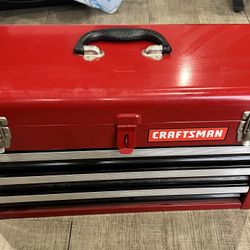 Vintage craftsman mechanic toolbox with husky tool set