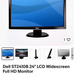 Dell ST2410b 24in LCD Full HD Widescreen 1080p Monitor DVI VGA HDMI w/ STAND