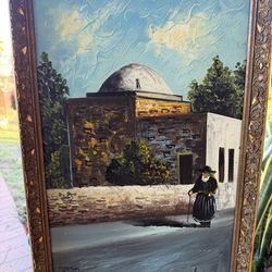Jewish Holy Site Oil Painting Signed