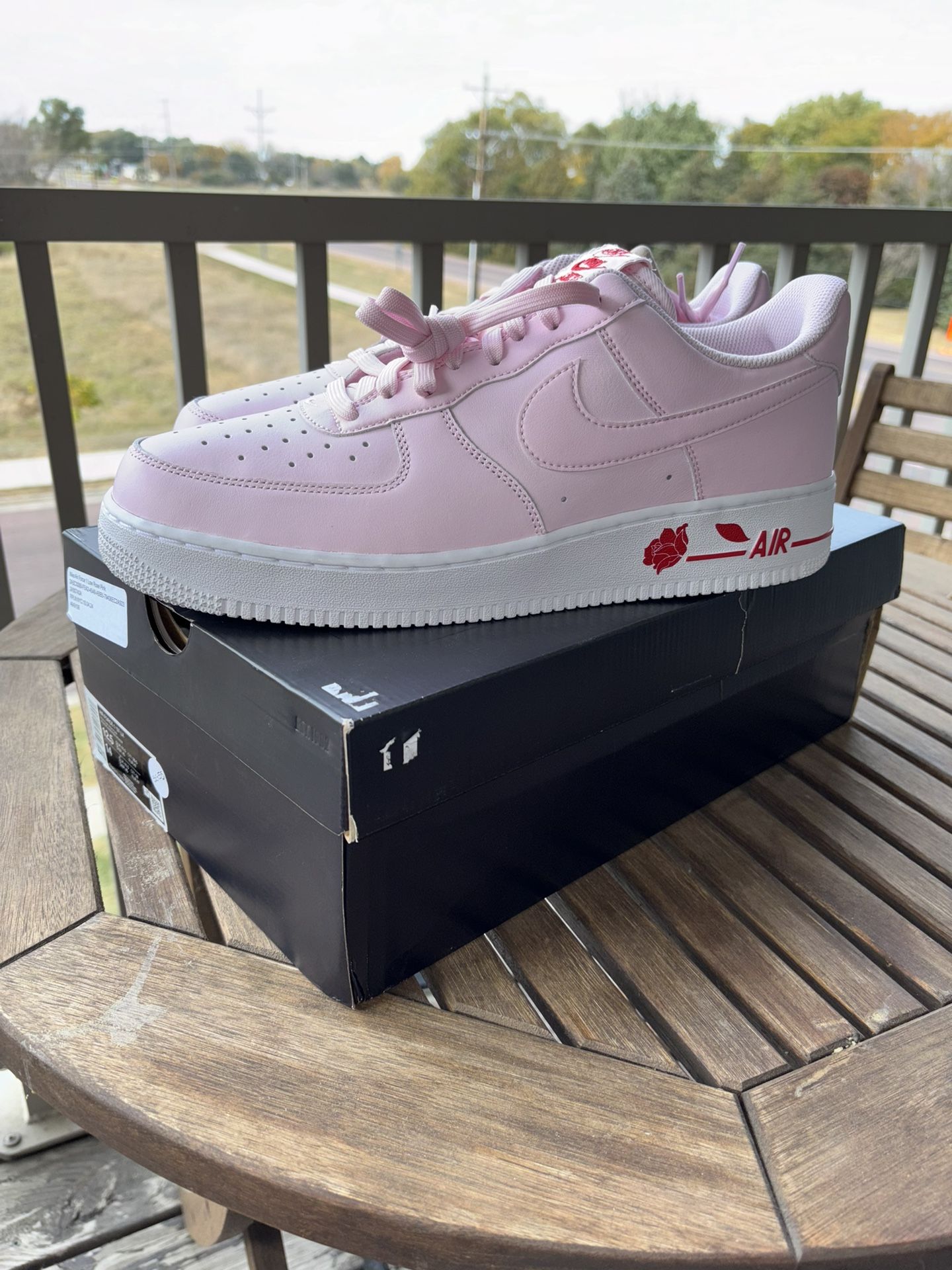 Nike Air Force 1 Low Rose Pink White 'Thank You Plastic Bag. Size 12.5