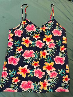 Tropical Floral Spaghetti Strap Tank Top XXL