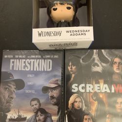 JENNA ORTEGA 2 Movies + WEDNESDAY ADAMS Hallmark Funko Ornament Bundle (DVD) NEW