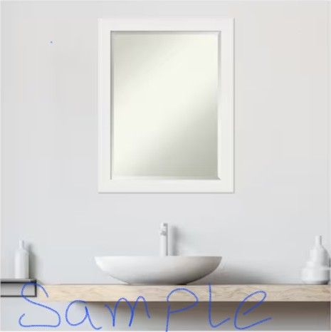 Framed Bathroom Vanity Mirror (White )