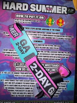 2 Day GA Hard Summer Wristband