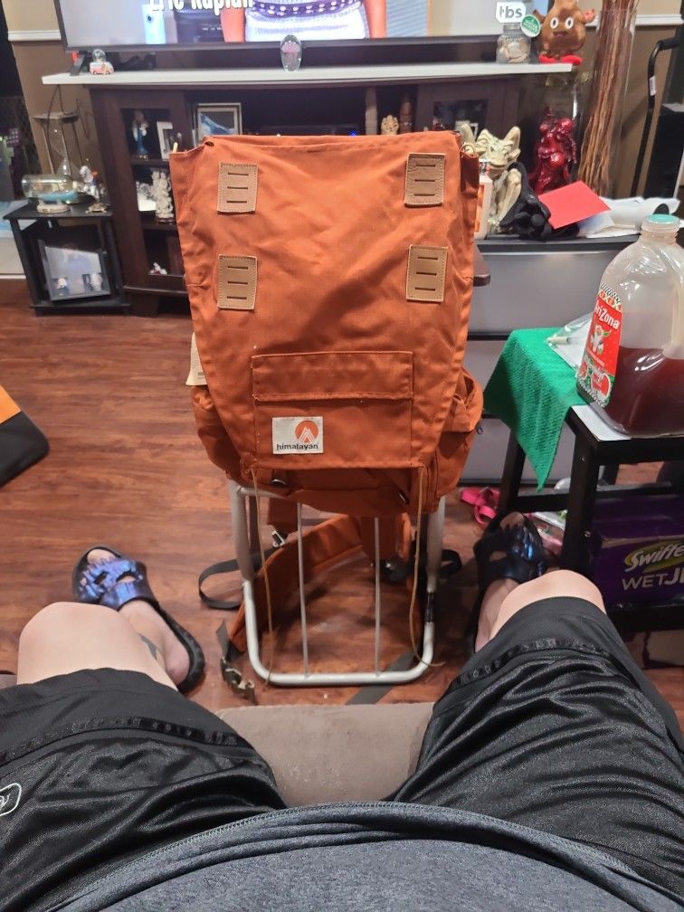 Vtg Himalayan Industries Aluminum Frame Backpack Hiking Camp Trail Pack Bag 