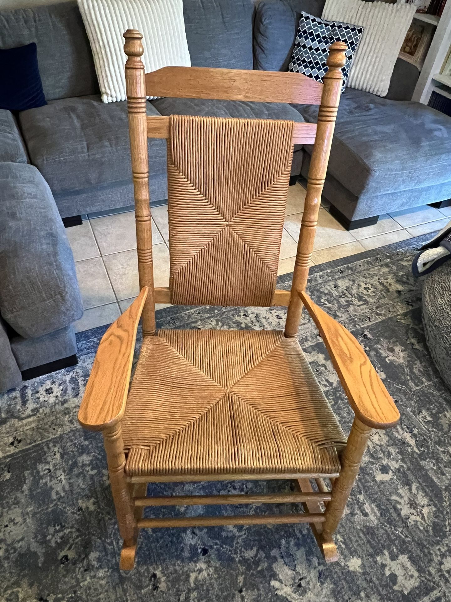 Wooden Wicker Rocking Chair (Cracker Barrel)