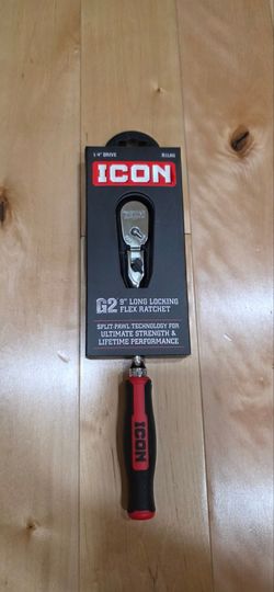 ICON G2 1/4 in. Drive, 9 in. Long Locking Flex Ratchet with Comfort Grip