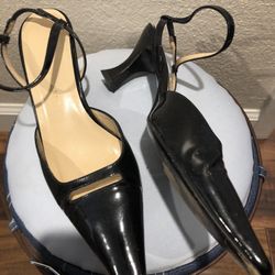 Saks Fifth Avenue Black Patent Slingback