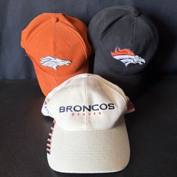 Denver Broncos Lot Of Three Vintage Ball Caps.