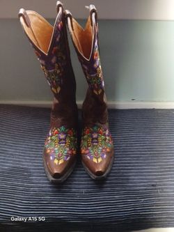 Leather Cowgirl Boots Size 7B