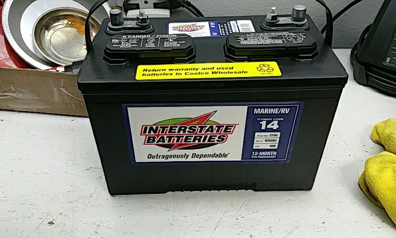 12v Interstate Battery marine RV group 27dc CCA 600