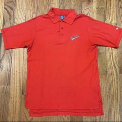 Nebraska Cornhuskers Polo Shirt Vintage Champion Mens Large L Red 90s NCAA