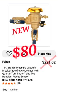 FEBCO 1" Pressure Vacuum Breaker 765-QT-FZ – New