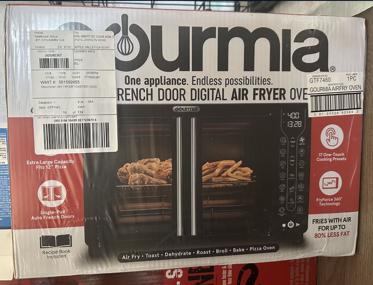 Gourmia Digital French Door Air Fryer Toaster Oven